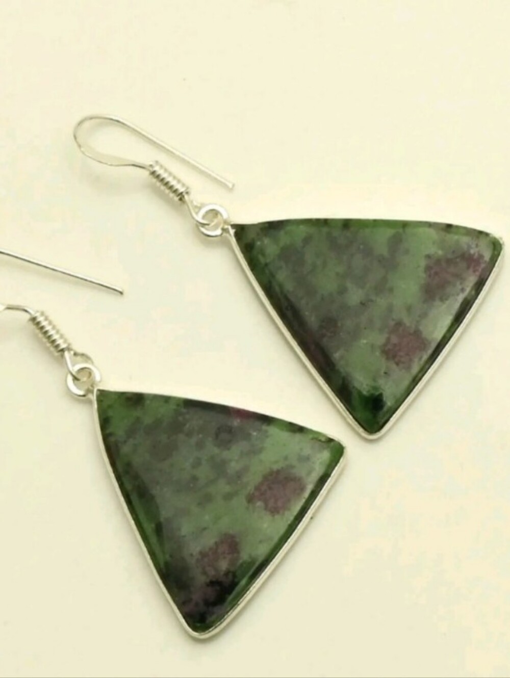 Ruby Zoisite Gemstone Jewelry 925 Sterling Silver Handmade Drop Dangle Earrings